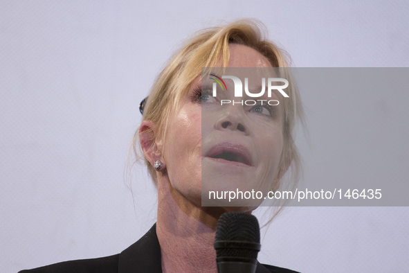 US actress Melanie Griffith during the the 60th Taormina Film Festival, in Taormina, Sicily Island, Italy, 19 June 2014. The festival runs f...
