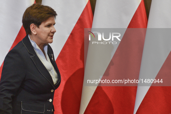 Polish PM Beata Szydlo takes part in the 64th inauguration of the academic year 2016/17 at the Agricultural Uniwersutet in Krakow (Polish: U...