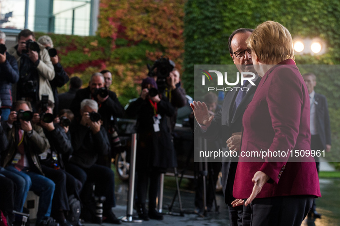 Gemany's Chancellor Angela Merkel Holds Four-way Leaders' Summit