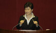 South Korean President Park Geun-Hye delivers an annual budget address at the National Ass...