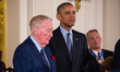 President Barack Obama awarded the Presidential Medal of Freedom to Vin Scully, Dodgers le...