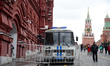 Moscow daily life, people are walking past Kremlin  Moscow, Russia on November 25, 2016  