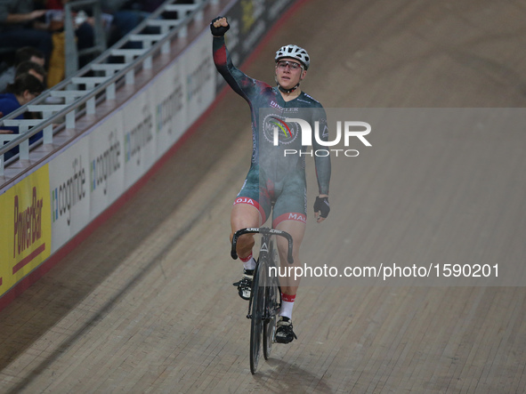 Matt Rotherham of Maloja Pushbikers Sprint Ominium 6 Laps Dash Losers during Revolution Cycling Champions League Event at the Velodrome, Lee... by Kieran Galvin/NurPhoto