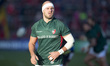 Lachlan McCaffrey of Leicester during the warm-up before the European Rugby Champions Cup...
