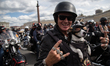 Bikers on the Palace Square during the Harley Festival Days International Festival in St....