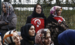 People shout slogans on December 12, 2016 during police chief Kadir Yildirim's funeral, wh...