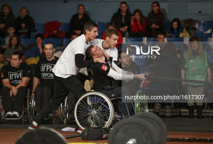 Disabled Ukrainian soldiers in Kiev