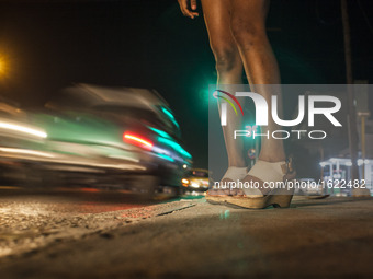 Sex worker in Havana, Cuba, on 1st January 2016. The night is still their best ally. They are seen in nightclubs, streets and other places,... by Alvaro Fuente/NurPhoto