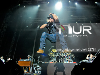 Kid Rock jumps in concert during River City Rockfest at the AT&T Center on May 24, 2014 in San Antonio, Texas. (