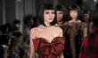 Models run the runway at the Lena Hoschek fashion show during the Mercedes-Benz Berlin Fas...