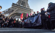 Protestors hold up anti Trump signs as over 2000 people protest during the Women's march o...