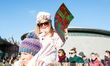 Demonstrators during the Women's March in Amsterdam on 21January 2017 in supporting the Wa...