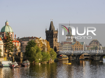 Charles bridge at the Vltava river is seen on 1 May 2012 in Prague (Praha) Czech Republic capital.  by Michal Fludra/NurPhoto