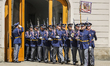 Changing of the guard of honor at the Hradcany castle is seen on 2 May 2012 in Prague (Pra...