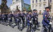 Changing of the guard of honor at the Hradcany castle is seen on 2 May 2012 in Prague (Pra...
