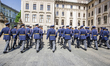 Changing of the guard of honor at the Hradcany castle is seen on 2 May 2012 in Prague (Pra...