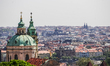 General view of old city from above is seen on 2 May 2012 in Prague (Praha) Czech Republic...