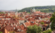 General view of old city from above is seen on 2 May 2012 in Prague (Praha) Czech Republic...