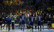 Gerard Vicent 12 / Dipanda Adrien 27 / Nikola Karabatic 13 / Narcisse Daniel 8 during the...