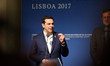 Greek Prime Minister Alexis Tsipras speaks during a joint statement to the press after the...