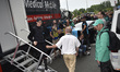 20140708 - LILLE, FRANCE: British Chris Froome of Team Sky leaves the medical mobile centr...