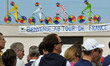 Fans Supporters Tour de france on stage 4 of the 101st edition of the Tour de France cycli...