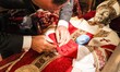 (EDITOR'S NOTE: File photo) A moment of dressing of Pope Celestine V, also known as Pope o...