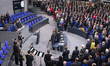 A general view shows the Bundesversammlung (Federal Assembly) as the nathional anthem is b...