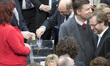 SPD chancellor candidate Martin Schulz casts his ballot during the Presidential election a...