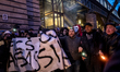 People protest in Barbes, Paris, on February 16, 2017 during a demonstration to demand jus...