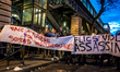 Protestors holding banners in front of the demonstration on February 16, 2017 during a dem...