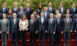 (Front row) Spanish Prime Minister Mariano Rajoy (4R) and President of the French Republic...