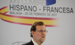Spanish Prime Minister Mariano Rajoy speaks during a joint press conference with French Re...