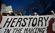 Thousands gather around the nation on Presidents Day, February 20th, 2017, to protest the...