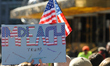 Thousands gather around the nation on Presidents Day, February 20th, 2017, to protest the...
