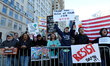 Law Enforcement Officials estimate an 13.000 participated in the ‘Not My President’s Day’...