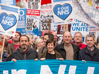 Actress Julie Hesmondhalgh and Assistant General Secretary of Unite the Union, Steve Turner marching with "It's our NHS" - National Demonstr...