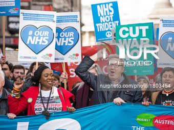 Len McCluskey, General Secretary of Unite the Union, marching with "It's our NHS" - National Demonstration to defend the NHS (no cuts | no c...