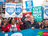 Len McCluskey, General Secretary of Unite the Union, marching with "It's our NHS" - National Demonstration to defend the NHS (no cuts | no c...