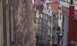 Tourists walking in the street of Prague, the capital city of Czech Republic during the wi...