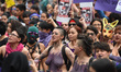 a Woman nude participate in a demonstration of International Women's Day at Reforma Avenue...