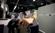 A woman is using a VR device during Athens Science Festival in Athens, Greece, March 29, 2...