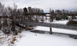 A bridge over a frozen river along the Oslo-Bergen train route on March 04, 2017.
 