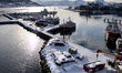 A general view of the Snow-covered port in Tromso, Northern Norway on March 08, 2017. Trom...