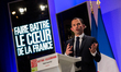 Socialist party candidate for 2017 French elections, Benoit Hamon gives a speech during a...