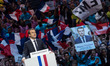 French Presidential Candidate Emmanuel Macron addresses voters during a political meeting...