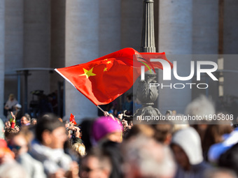 Russian flag during weekly general audience Wednesday in St. Peter's Square, at the Vatican on april 19, 2017 (