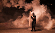 Bahrain , Abu Saiba - protester taking a part during the calshes , demonstration followed...