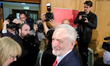 Jeremy Corbyn, leader of the U.K. opposition Labour party, gestures as he delivers his fir...