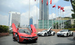 A BMW i8 is seen on the street in Jakarta, Indonesia, on April 20, 2017. BMW i8 Protonic R...